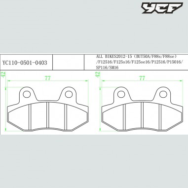 Plaquette de frein dirtbike